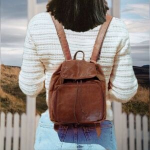 Vintage Brown Leather Backpack